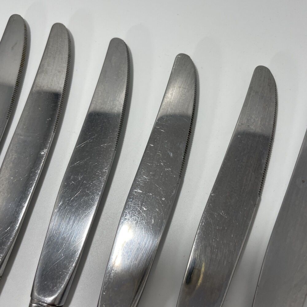 Oneida GALA IMPULSE Stainless Flatware Set of 8 Dinner Knife Knives Vintage 9” - Picture 3 of 7